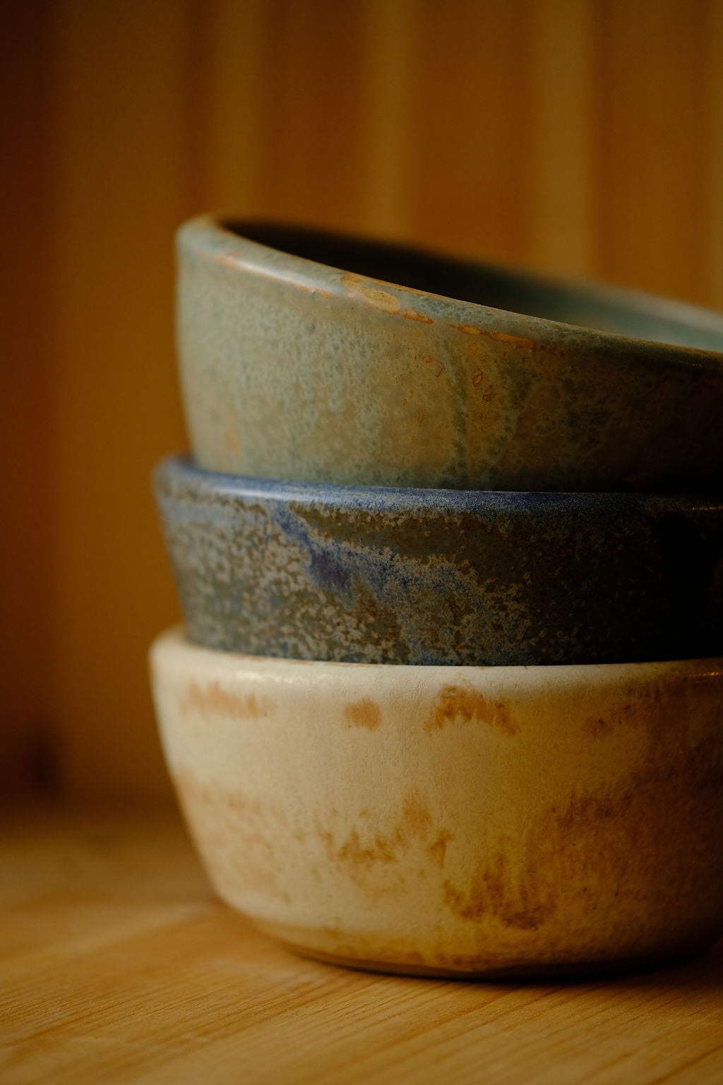 Natural Candle in Pottery Bowl ~ 'Triple Wick'