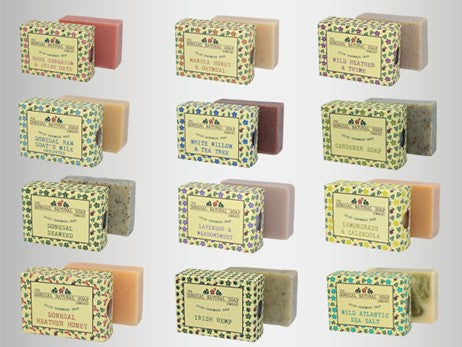 10 x Natural Palm Oil Free, Handmade in Donegal, Ireland, 100g bars; plus FREE magnetic holder