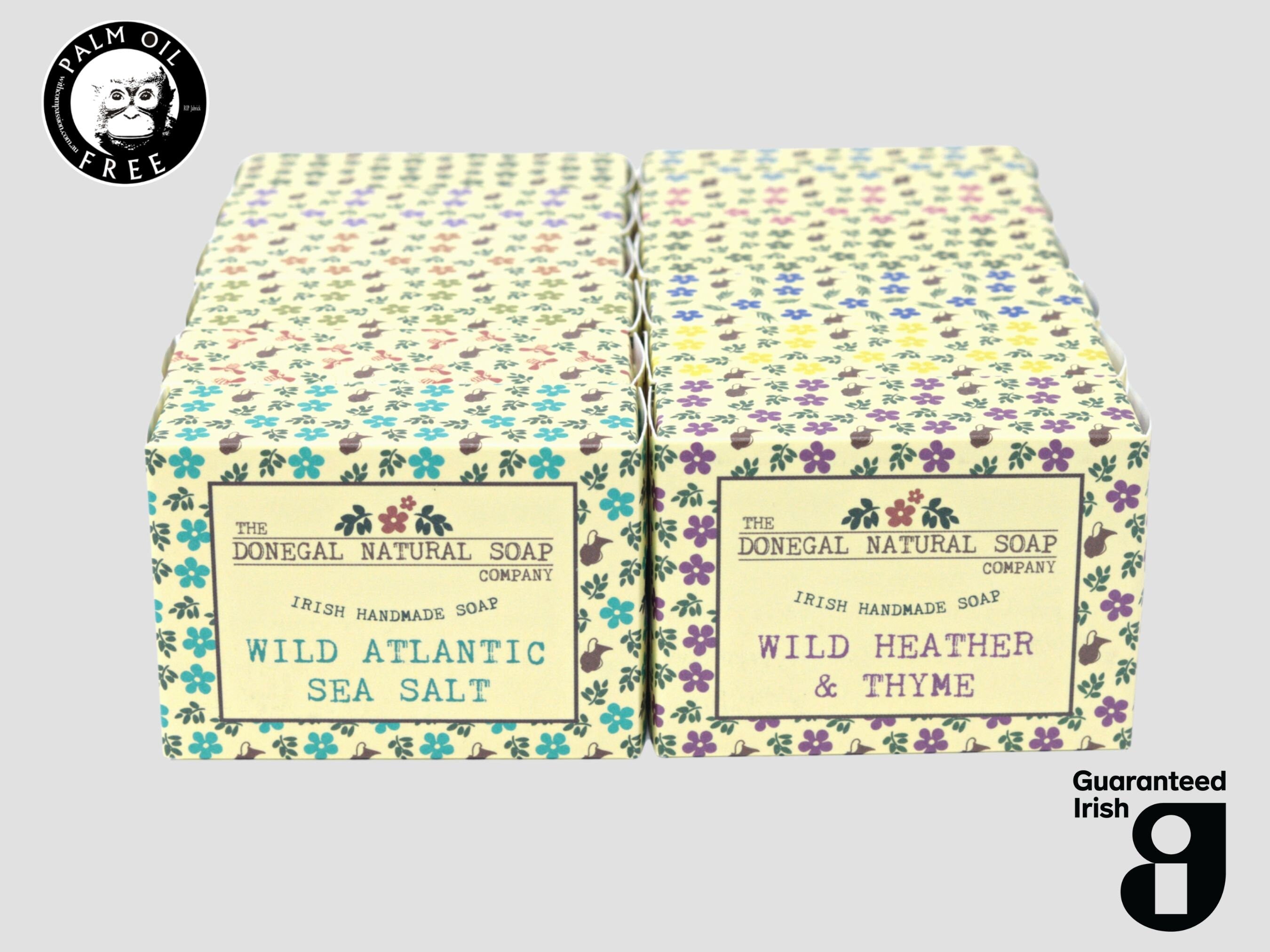 10 x Natural Palm Oil Free, Handmade in Donegal, Ireland, 100g bars; plus FREE magnetic holder
