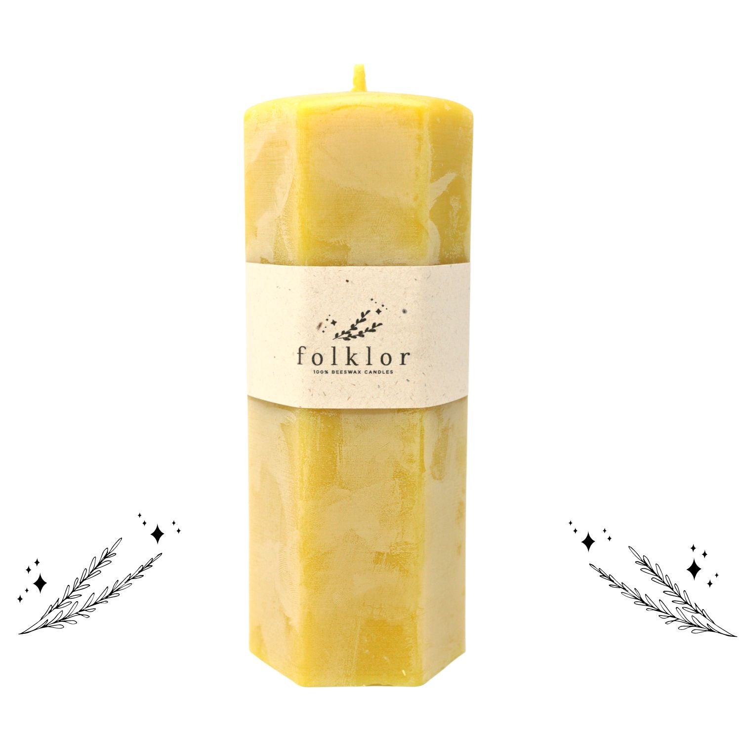 Large Hexagon Beeswax Candle - Folklor.ie