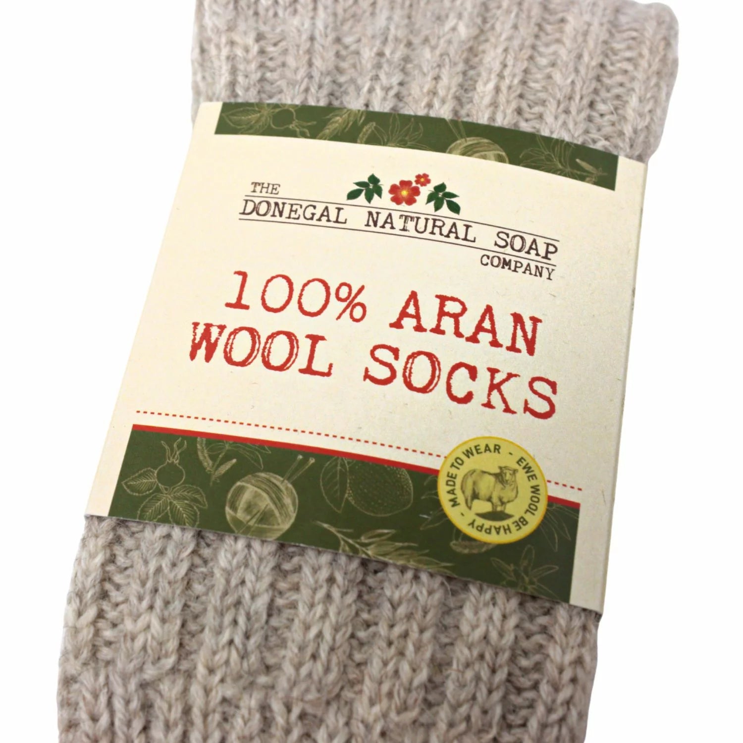 Donegal Socks | 100% Aran | Light Bracken