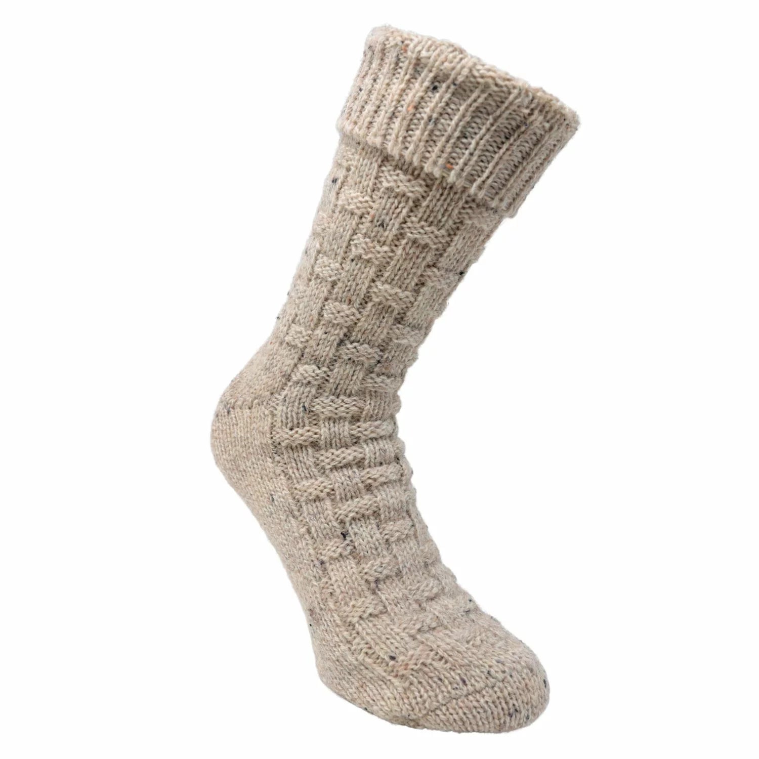 Donegal Socks | 100% Aran | Skiddaw Square Weave