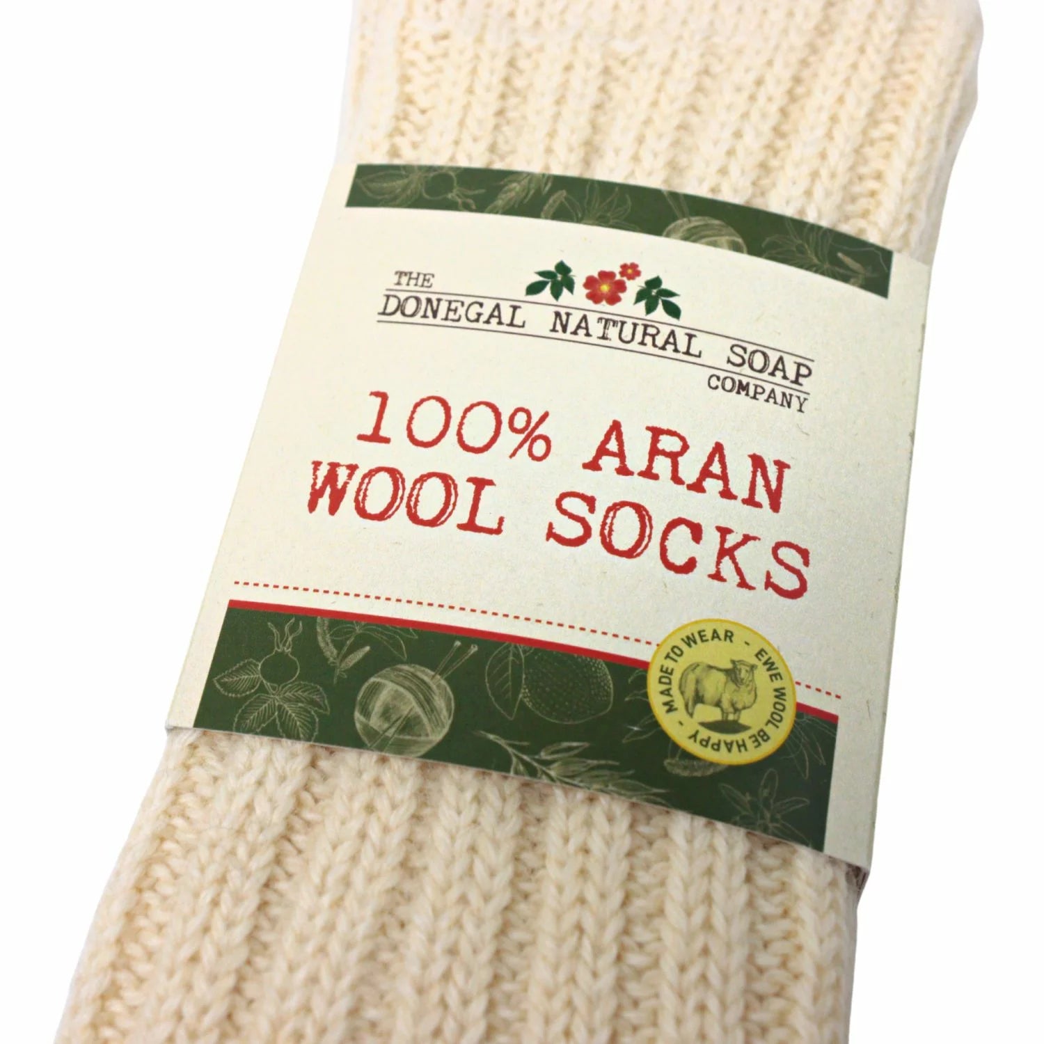 Donegal Socks | 100% Aran | White